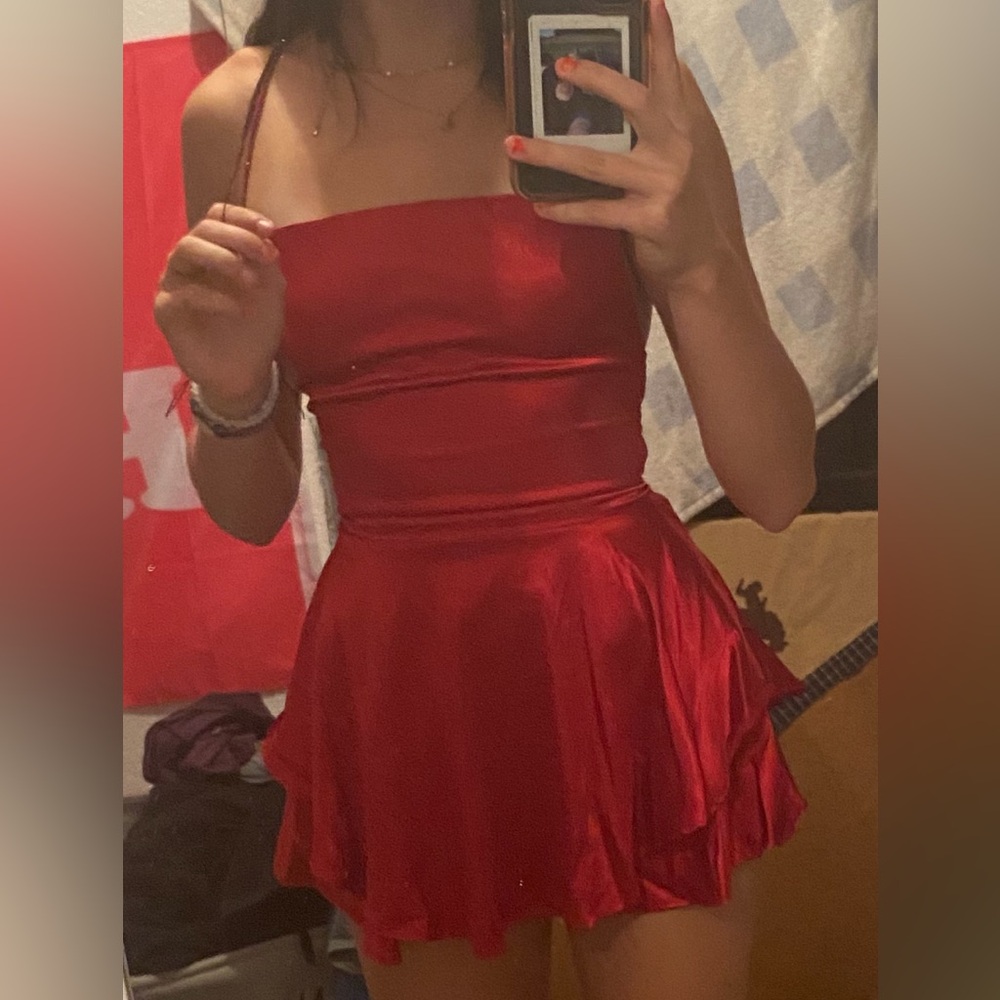 Red Strapless Mini Dress